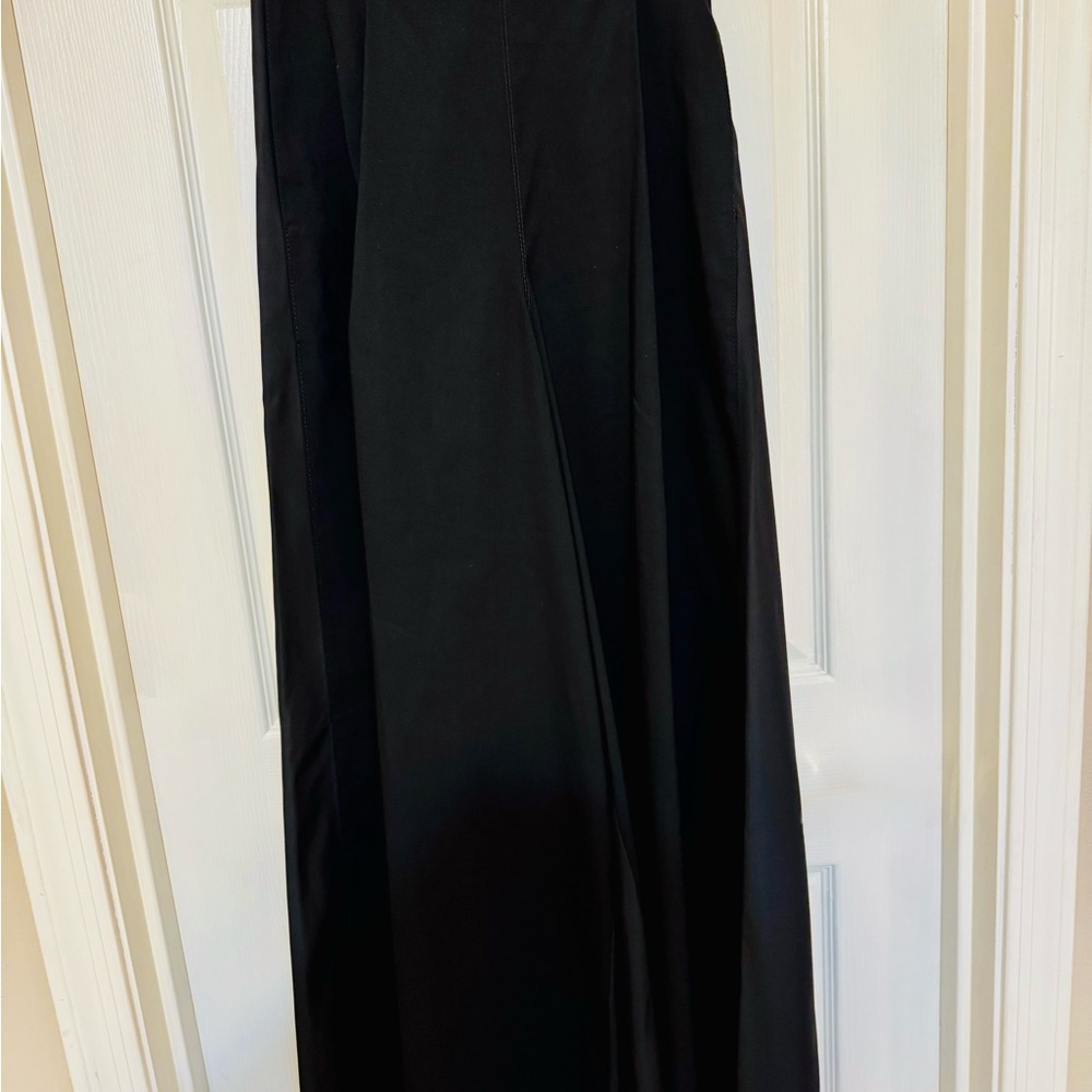 Ralph Lauren Purple Label Ultra Wide Black Palazzo Pants, Linen and Silk